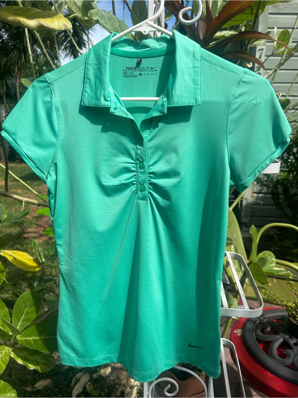 Nike Women’s Short-Sleeve Button Polo in Teal